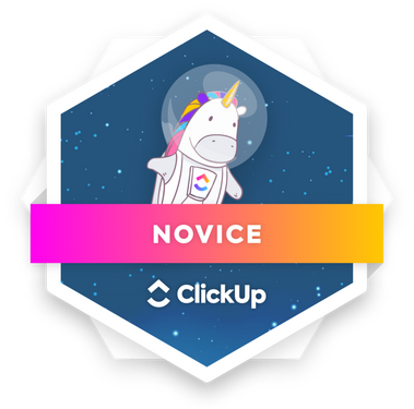 ClickUp Novice Certification Badge